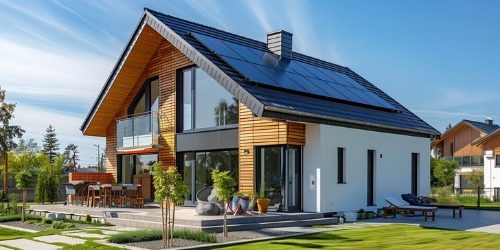 Mobil Hero – Energieberatung für Wohngebäude Ein schönes Haus mit blauen Himmel das energieeffizient ist